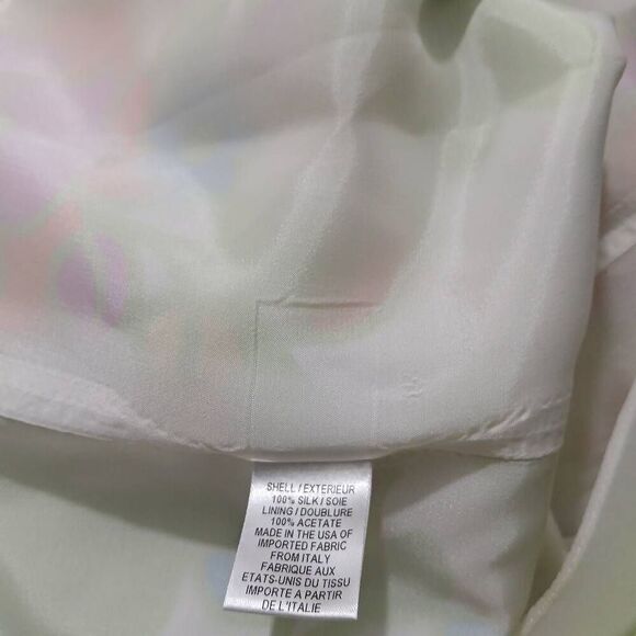 Milly new york size 0 women 100% silk floral green orange babydoll dress Pockets - Picture 8 of 8